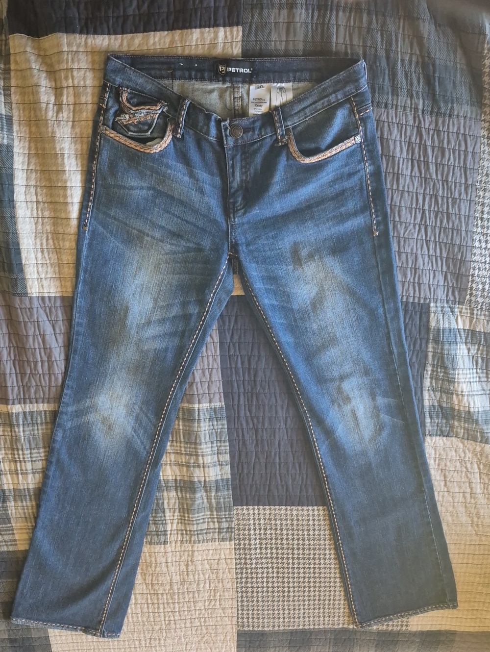 Petrol Womens Casey Straight Leg Jeans Size 8 L34